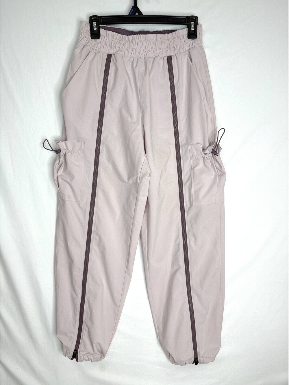 Athleta Stay Fly Pant XS Pink Cargo Jogger Full Zip Parachute Track